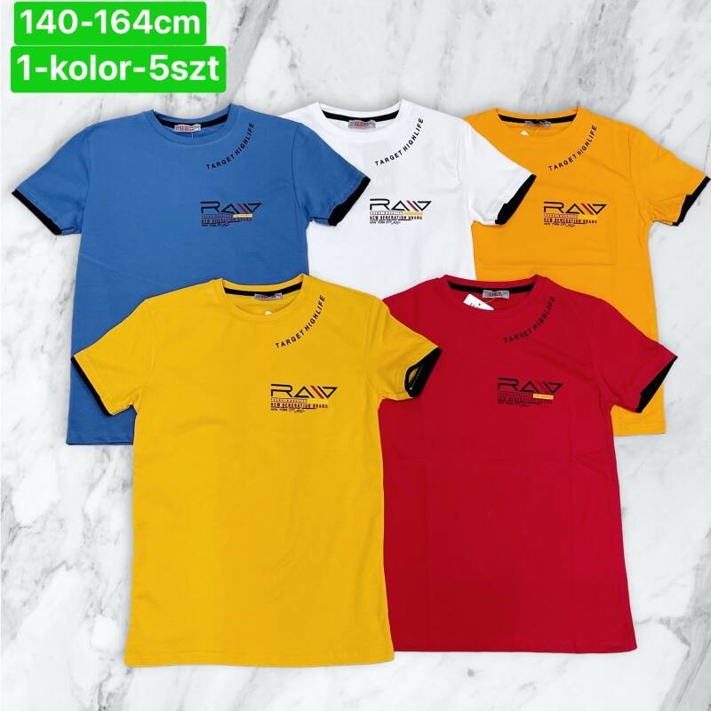 Bluzka chłopięca Roz 140-164. 1 kolor Paczka 5 szt .